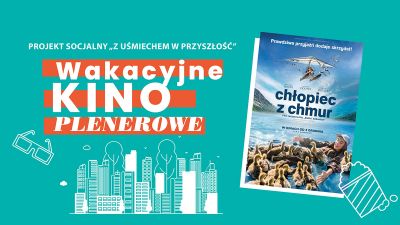 Grafika promująca Wakacyjne Kino Plenerowe